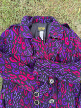 Load image into Gallery viewer, Bob Mackie Pink and Purple Cheetah Trench - Raincoat - SZ Med

