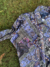 Load image into Gallery viewer, Purple Paisley Susan Graver Button Up Size M - Y2K
