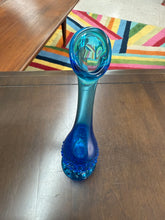 Load image into Gallery viewer, Vintage Blue Fenton Hobnail 9.75 in Vase-Blue Fenton Art Glass | stamped Fenton Hobnail Bud Swung Vase
