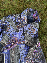 Load image into Gallery viewer, Purple Paisley Susan Graver Button Up Size M - Y2K
