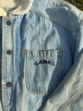 Load image into Gallery viewer, Vintage Camel Cigarette Denim Jacket with Fleece Size XL
