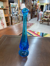 Load image into Gallery viewer, Vintage Blue Fenton Hobnail Vase-Blue Fenton Art Glass | Fenton Hobnail Bud Swung Vase 9.5 Inches
