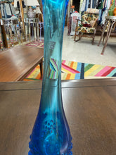 Load image into Gallery viewer, Vintage Blue Fenton Hobnail 9.75 in Vase-Blue Fenton Art Glass | stamped Fenton Hobnail Bud Swung Vase
