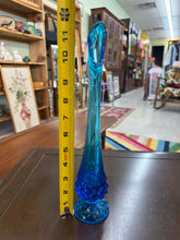 Load image into Gallery viewer, Vintage Blue Fenton Hobnail 11.5 inches Vase-Blue Fenton Art Glass | Fenton Hobnail Bud Swung Vase
