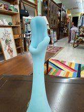 Load image into Gallery viewer, Fenton Vintage Frosted Blue Swung Bud Vase 9.75 inches - With Sticker
