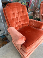 Load image into Gallery viewer, 1 Peachy Vintage Velvet Chair
