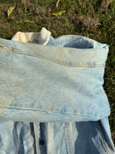 Load image into Gallery viewer, Vintage Camel Cigarette Denim Jacket with Fleece Size XL
