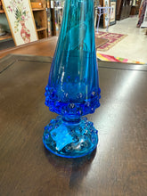 Load image into Gallery viewer, Vintage Blue Fenton Hobnail Vase-Blue Fenton Art Glass | Fenton Hobnail Bud Swung Vase 9.5 Inches

