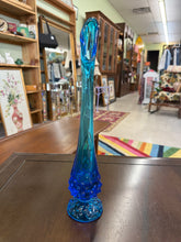 Load image into Gallery viewer, Vintage Blue Fenton Hobnail 11.5 inches Vase-Blue Fenton Art Glass | Fenton Hobnail Bud Swung Vase
