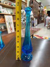 Load image into Gallery viewer, Vintage Blue Fenton Hobnail Vase-Blue Fenton Art Glass | Fenton Hobnail Bud Swung Vase 9.5 Inches
