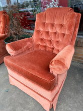 Load image into Gallery viewer, 1 Peachy Vintage Velvet Chair
