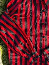 Load image into Gallery viewer, Vintage Black &amp; Red Striped Button up- SZ 12
