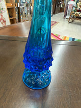 Load image into Gallery viewer, Vintage Blue Fenton Hobnail 11.5 inches Vase-Blue Fenton Art Glass | Fenton Hobnail Bud Swung Vase
