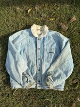 Load image into Gallery viewer, Vintage Camel Cigarette Denim Jacket with Fleece Size XL
