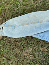 Load image into Gallery viewer, Vintage Camel Cigarette Denim Jacket with Fleece Size XL

