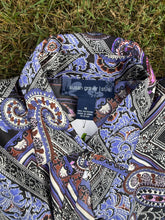 Load image into Gallery viewer, Purple Paisley Susan Graver Button Up Size M - Y2K
