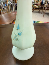 Load image into Gallery viewer, Fenton Vintage Frosted Blue Rose Swung Vase 11.25 in tall- SIGNED
