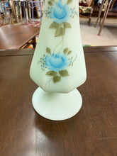 Load image into Gallery viewer, Fenton Vintage Frosted Blue Rose Swung Vase 11.25 in tall- SIGNED
