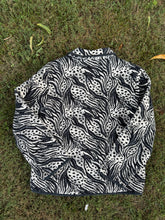 Load image into Gallery viewer, Jane Ashley Black and White Y2K Tapestry Jacket Size L
