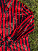 Load image into Gallery viewer, Vintage Black &amp; Red Striped Button up- SZ 12
