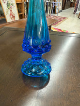 Load image into Gallery viewer, Vintage Blue Fenton Hobnail Vase-Blue Fenton Art Glass | Fenton Hobnail Bud Swung Vase 9.5 Inches
