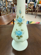 Load image into Gallery viewer, Fenton Vintage Frosted Blue Rose Swung Vase 11.25 in tall- SIGNED
