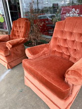 Load image into Gallery viewer, 1 Peachy Vintage Velvet Chair
