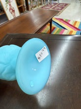 Load image into Gallery viewer, Fenton Vintage Frosted Blue Swung Bud Vase 9.75 inches - With Sticker
