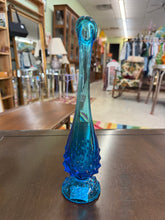 Load image into Gallery viewer, Vintage Blue Fenton Hobnail 9.75 in Vase-Blue Fenton Art Glass | stamped Fenton Hobnail Bud Swung Vase

