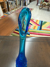 Load image into Gallery viewer, Vintage Blue Fenton Hobnail 11.5 inches Vase-Blue Fenton Art Glass | Fenton Hobnail Bud Swung Vase
