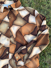 Load image into Gallery viewer, Susan Graver Browns Mosaic Button Up - Y2K - SZ M
