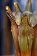 Load image into Gallery viewer, 8 Finger Amber Swung Vase - Viking Glass -
