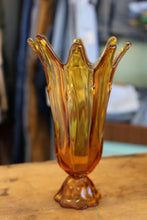 Load image into Gallery viewer, 8 Finger Amber Swung Vase - Viking Glass -
