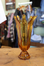 Load image into Gallery viewer, 8 Finger Amber Swung Vase - Viking Glass -
